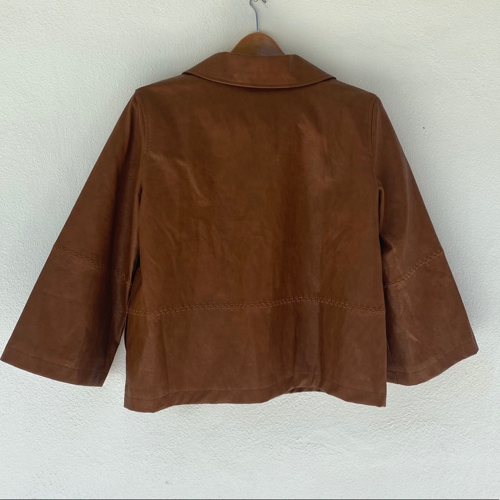 ANTHROPOLOGIE Embroidered Faux Leather Jacket - Picture 10 of 13